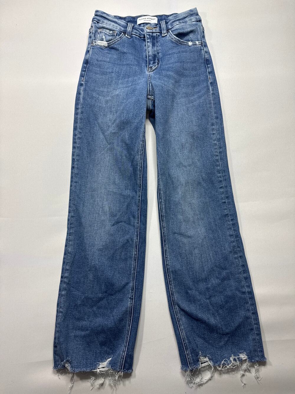 Flying Monkey Women's High Rise Classic Straight‎ Blue Jeans - Size 24 (24x27.5)